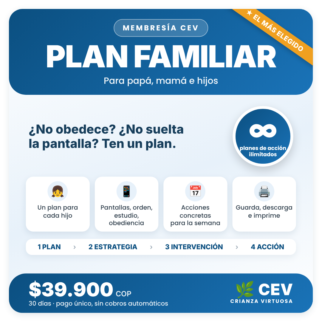 Plan Familiar Membresía CEV: planes de acción ilimitados, $39.900 por 30 días