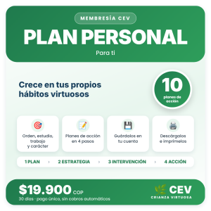 Plan Personal Membresía CEV: 10 planes de acción, $19.900 por 30 días